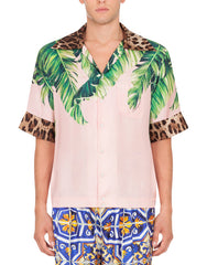 HAWAII SHIRT WITH BANANA TREE AND LEOPARD PRINT