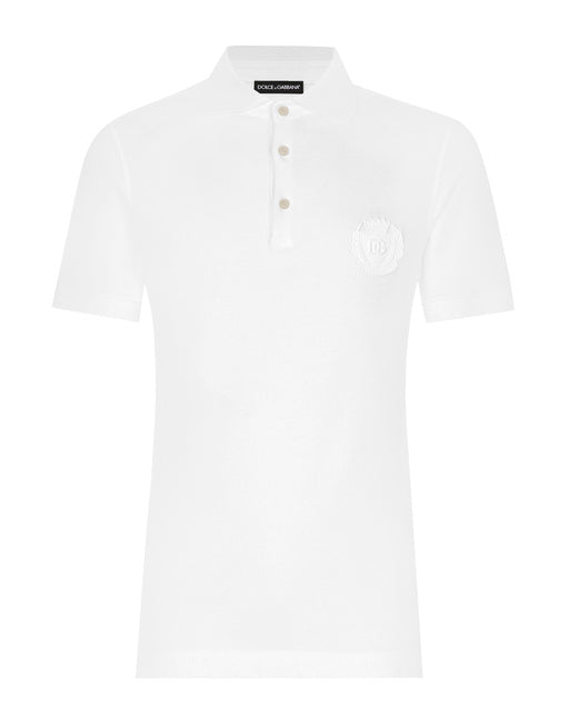 COTTON POLO-SHIRT WITH DG LOGO EMBROIDERY
