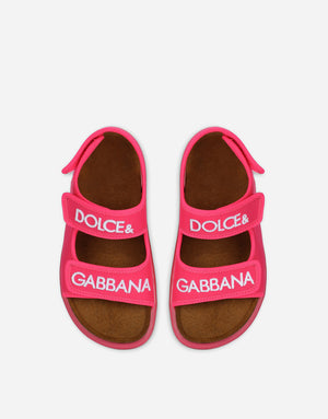 TECHNICAL FABRIC SANDALS WITH LOGO EMBROIDERY