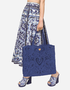 LARGE CORDONETTO LACE SHOPPER