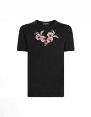 COTTON T-SHIRT WITH FLORAL PATCH