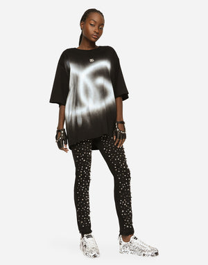 OVERSIZE JERSEY T-SHIRT WITH DG LOGO PRINT