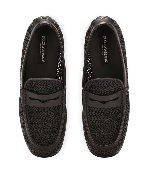 WOVEN RAFFIA LOAFERS