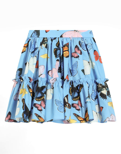 BUTTERFLY-PRINT POPLIN SKIRT