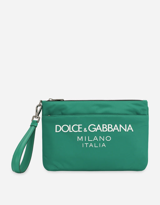NYLON POUCH WITH RUBBERIZED LOGO