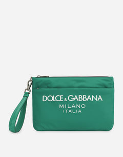 NYLON POUCH WITH RUBBERIZED LOGO