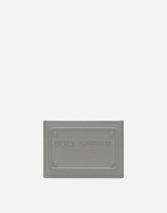 CALFSKIN CARD HOLDER WITH RAISED LOGO