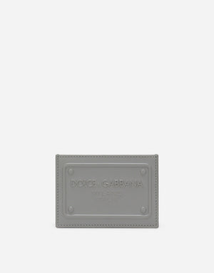 CALFSKIN CARD HOLDER WITH RAISED LOGO