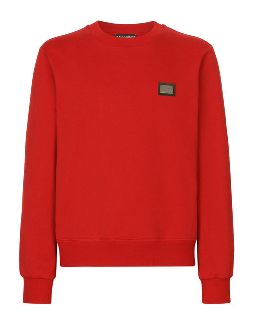 JERSEY SWEATSHIRT WITH BRANDED TAG