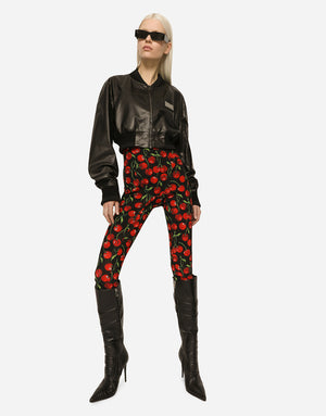 CHERRY-PRINT MARQUISETTE SHAPER PANTS