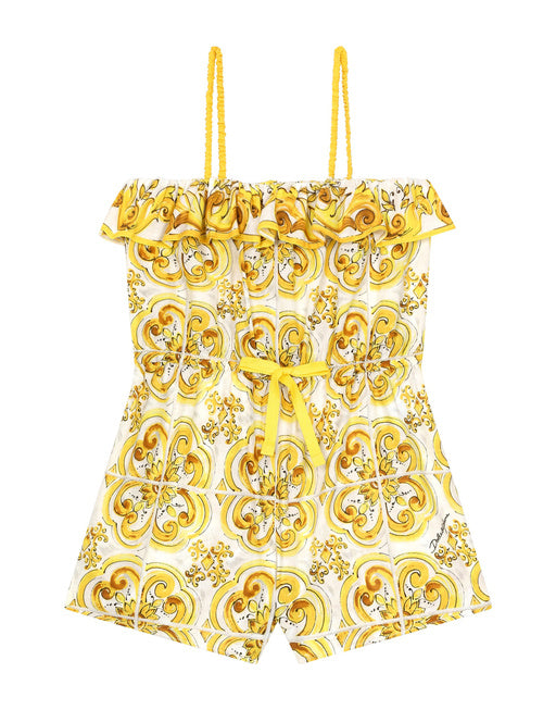 BATISTE PLAYSUIT WITH YELLOW MAJOLICA PRINT