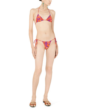 POPPY-PRINT TRIANGLE BIKINI