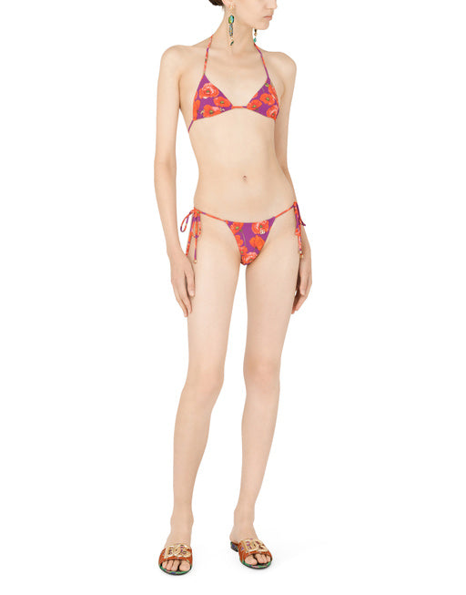 POPPY-PRINT TRIANGLE BIKINI