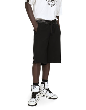 TECHNICAL JERSEY JOGGING SHORTS WITH EMBROIDERY