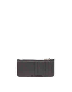 VERTICAL DAUPHINE CALFSKIN CARD HOLDER WITH BRANDED PLATE