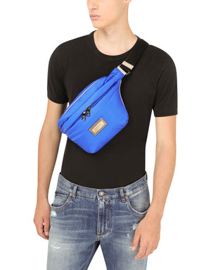 NYLON SICILY BELT BAG WITH BRANDED PLATE