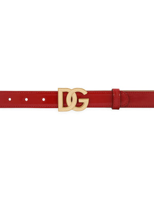 POLISHED CALFSKIN BELT WITH DG LOGO