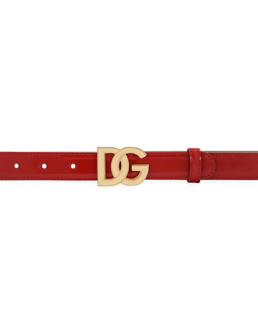 POLISHED CALFSKIN BELT WITH DG LOGO