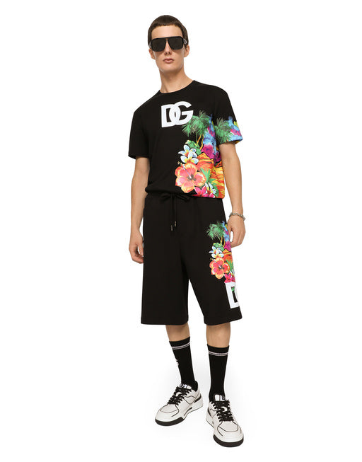 JERSEY JOGGING SHORTS WITH HAWAIIAN DG LOGO