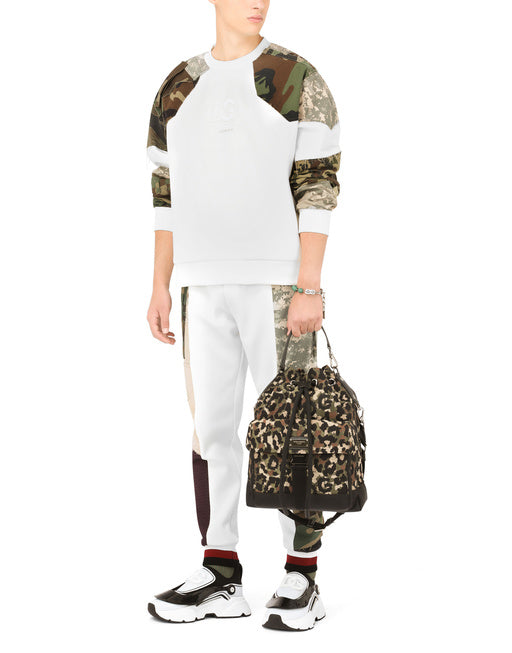 CAMOUFLAGE PATCHWORK SWEATSHIRT WITH DG LOGO