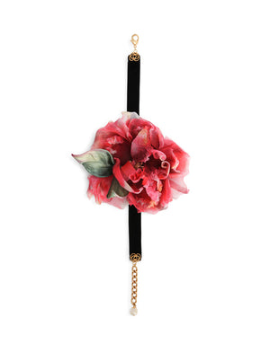 SILK CHOKER WITH FLOWER