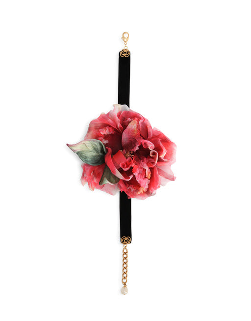 SILK CHOKER WITH FLOWER