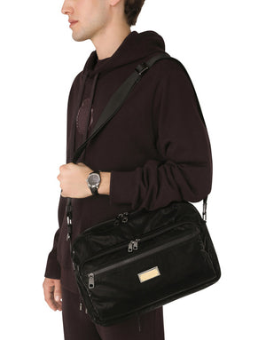 NERO SICILIA DNA NYLON MESSENGER BAG WITH BRANDED TAG