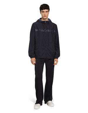 REVERSIBLE JACKET WITH HOOD AND LOGO