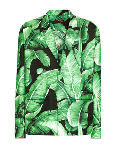 BANANA-TREE-PRINT SILK SHIRT