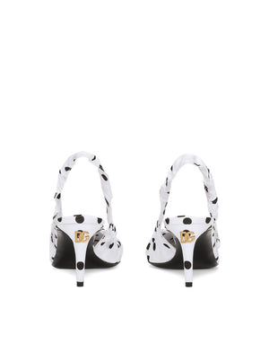 PRINTED SATIN SLINGBACKS