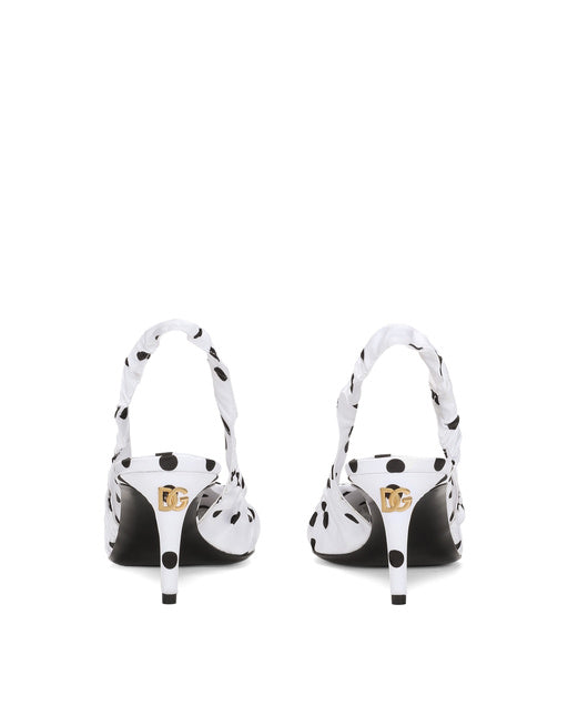 PRINTED SATIN SLINGBACKS