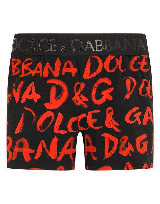 LOGO-PRINT TWO-WAY STRETCH JERSEY BOXER SHORTS