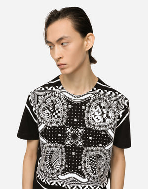 COTTON T-SHIRT WITH BANDANNA PRINT