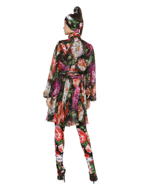 FLORAL-PRINT CHIFFON MIDI DRESS