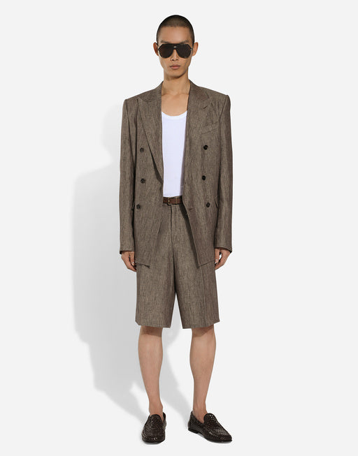 DOUBLE-BREASTED LINEN TAORMINA JACKET