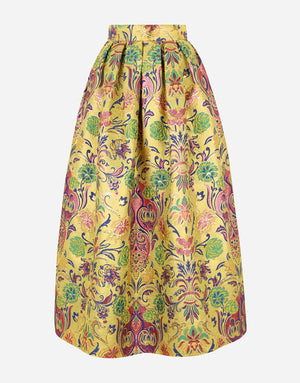 PENCIL SKIRT IN FLORAL LUREX JACQUARD