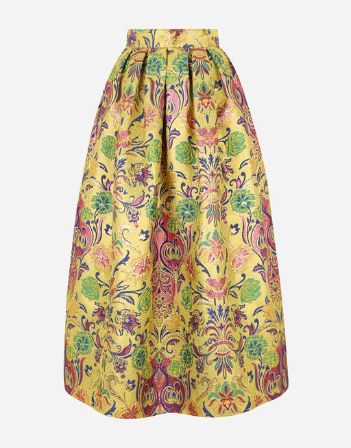 PENCIL SKIRT IN FLORAL LUREX JACQUARD