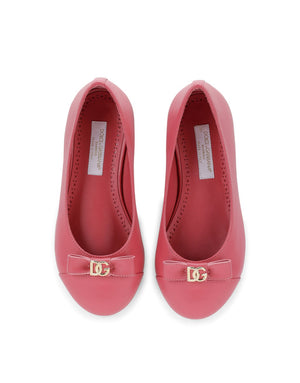 CALFSKIN BALLET FLATS WITH BOW DETAIL