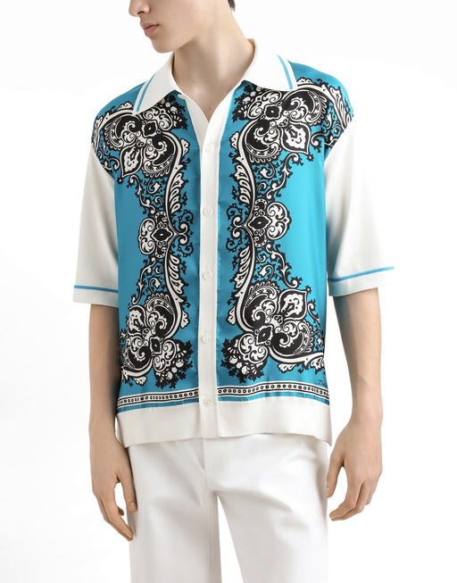 SILK AND COTTON SHIRT WITH BANDANNA PRINT