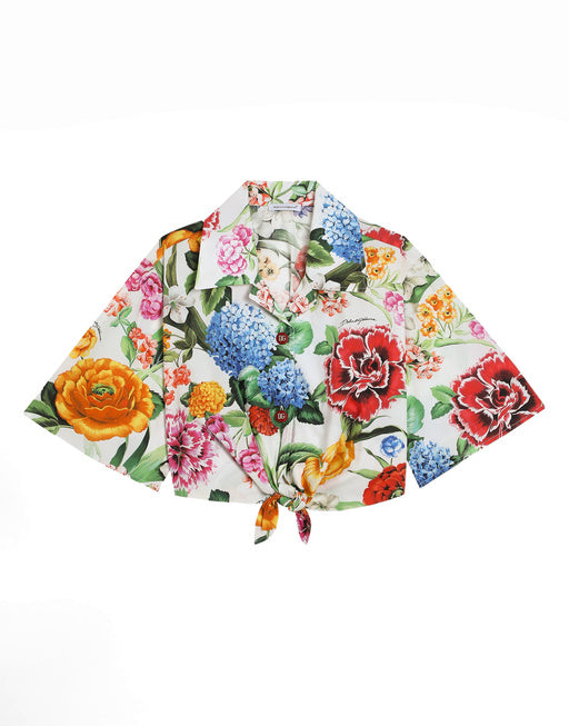 FLORAL-PRINT POPLIN SHIRT