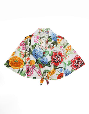 FLORAL-PRINT POPLIN SHIRT