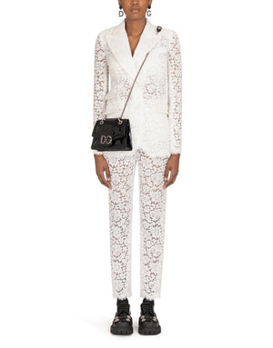 HIGH-WAISTED CORDONETTO LACE PANTS