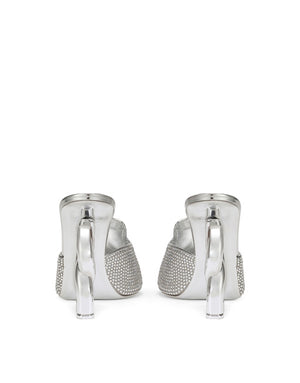 MULES WITH FUSIBLE RHINESTONE DETAILING AND 3.5 HEEL