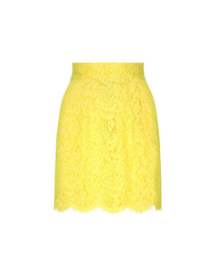 BRANDED FLORAL CORDONETTO LACE MINISKIRT