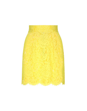 BRANDED FLORAL CORDONETTO LACE MINISKIRT