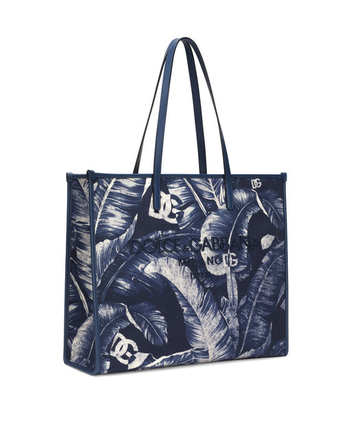 LARGE PRINTED CANVAS SHOPPER