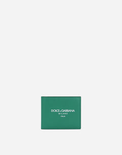 CALFSKIN BIFOLD WALLET WITH LOGO