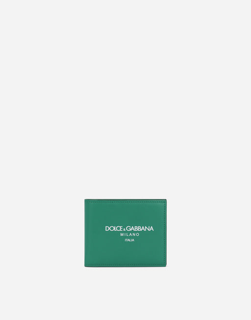 CALFSKIN BIFOLD WALLET WITH LOGO