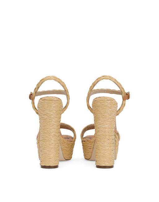 WOVEN RAFFIA PLATFORM SANDALS