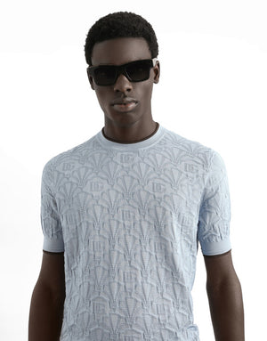 SILK CREWNECK PULLOVER WITH LOGO